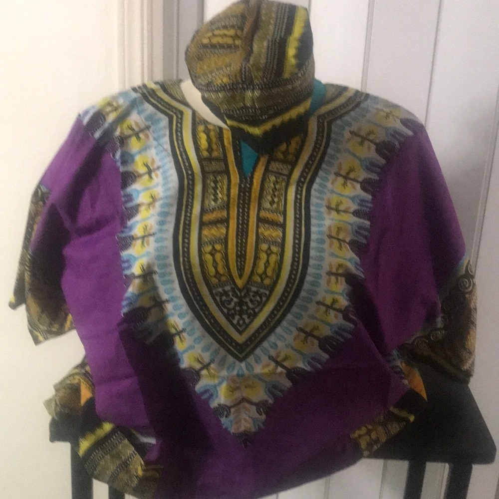 African Dashiki Tunic/Cap